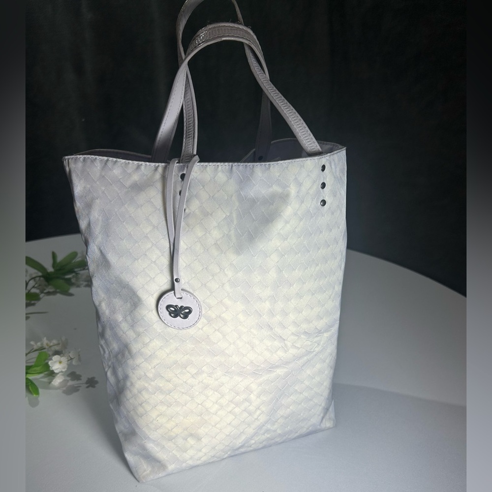 Bottega Veneta White Nylon Tote Bag
